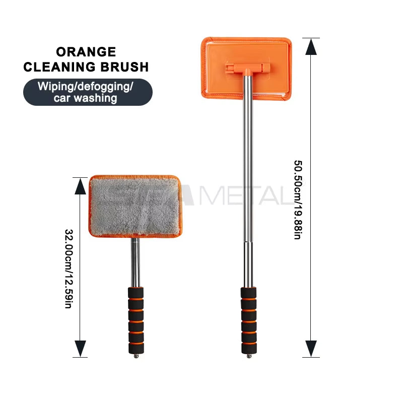 SEAMETAL Telescopic Windshield Defogging Brush with Long Handle for Automotive and Household Glass Cleaning