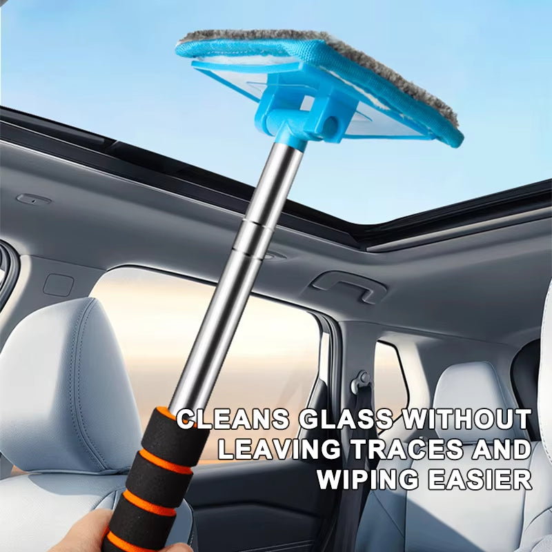 SEAMETAL Telescopic Windshield Defogging Brush with Long Handle for Automotive and Household Glass Cleaning