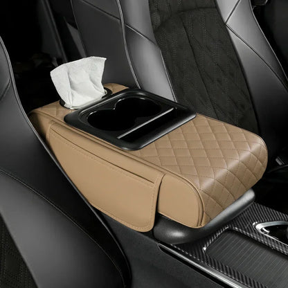Transform Your Car with Our Cushioned Armrest Storage Box & Console Organizer Featuring Convenient Cup Holder