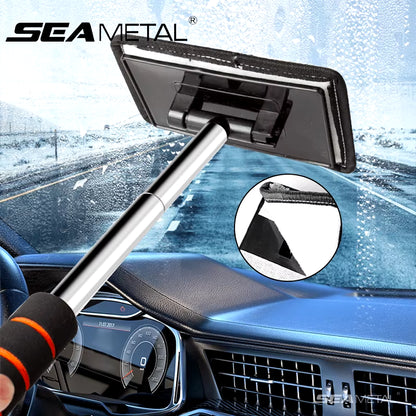 SEAMETAL Telescopic Windshield Defogging Brush with Long Handle for Automotive and Household Glass Cleaning