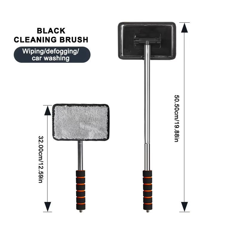 SEAMETAL Telescopic Windshield Defogging Brush with Long Handle for Automotive and Household Glass Cleaning