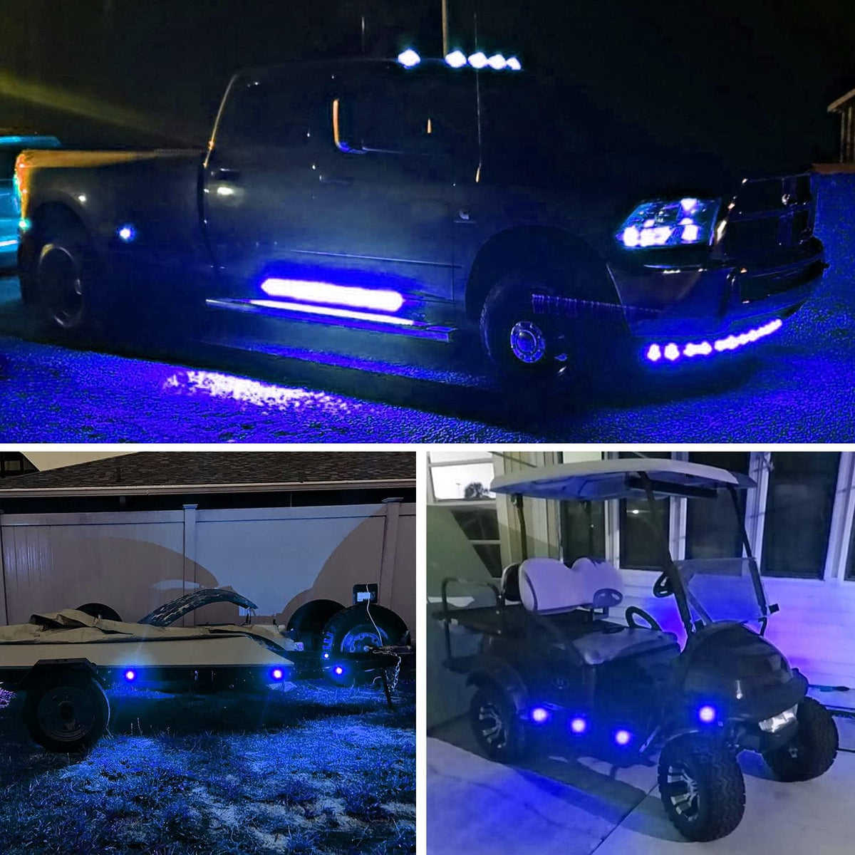 3/4" Blue Round LED Clearance Marker Lights, Pack of 10
